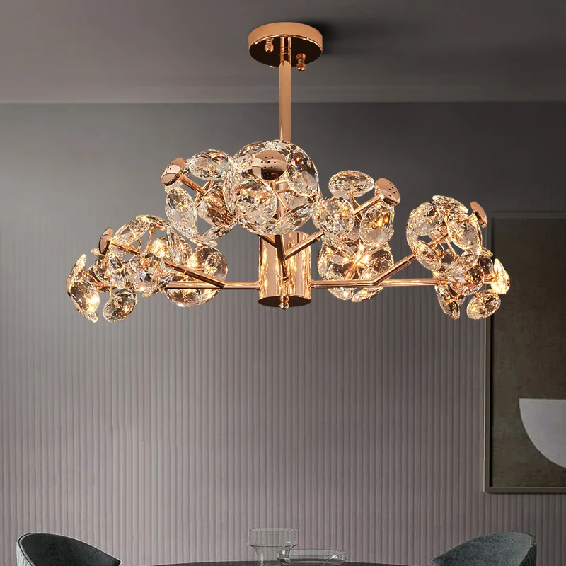 

Crystal Pendant Ceiling Chandelier Simple Light Luxury Restaurant Chandelier Living Room Room LED Pendant Lamp