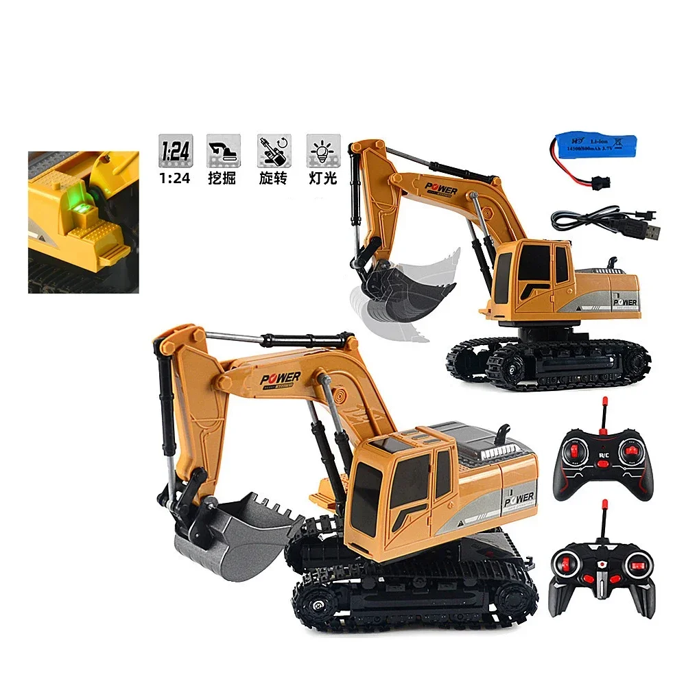 

RC Trucks Mini Remote Control Bulldozer 1:24 5CH Plastic Engineering Car Dump Truck Crane Excavator Electric Vehicle Toys Gift