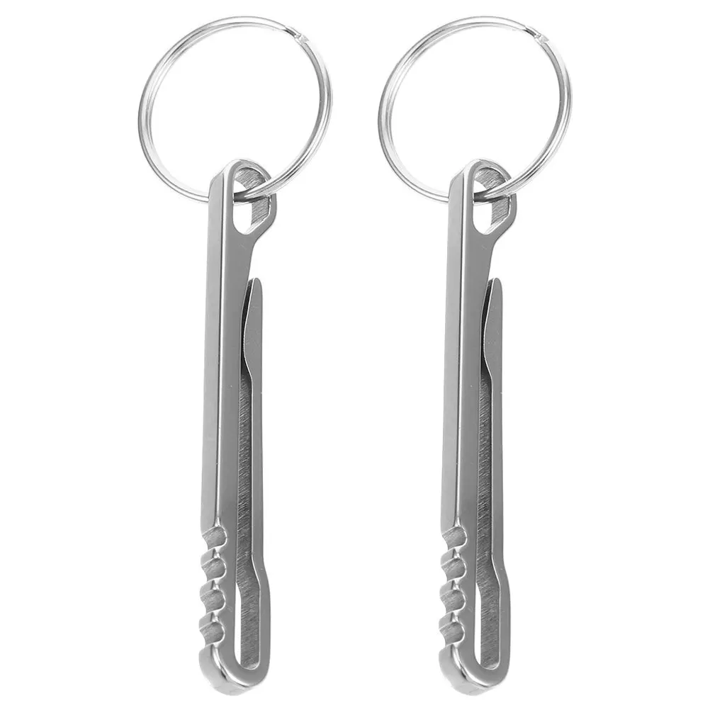 

2Pcs Stainless Steel Waist Clip Multifunctional Money Holder with Carabiner for Belt Backpack Keychain Compact Travel Accessory