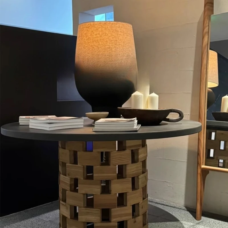 

Solid wood round dining table Household table