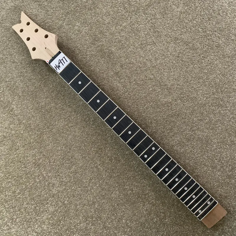 HN977 Set-in Connections Unfinished Electric Guitar Neck 24 Frets Maple+Rosewood Custom Order for Replace and DIY Right Hand