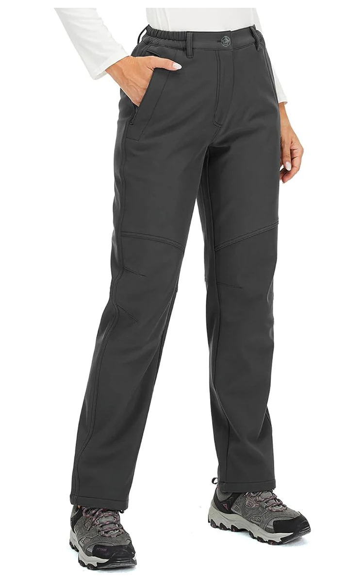 TRVLWEGO Winter-Damen-Camping-Wanderhose, Reise-Softshell, warm, wasserdicht, Fleece, winddicht, Outdoor-Trekking-Hose – Detail 14