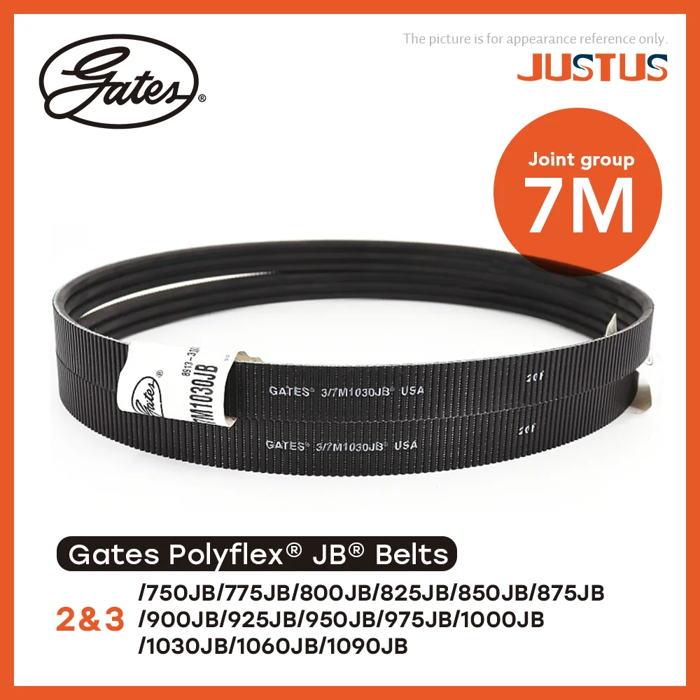 

Gates Polyflex® JB® Belts 2/7M and 3/7M 750JB/775JB/800JB/825JB/850JB/875JB/900JB/925JB/950JB-1090JB Transmission Triangle Belt