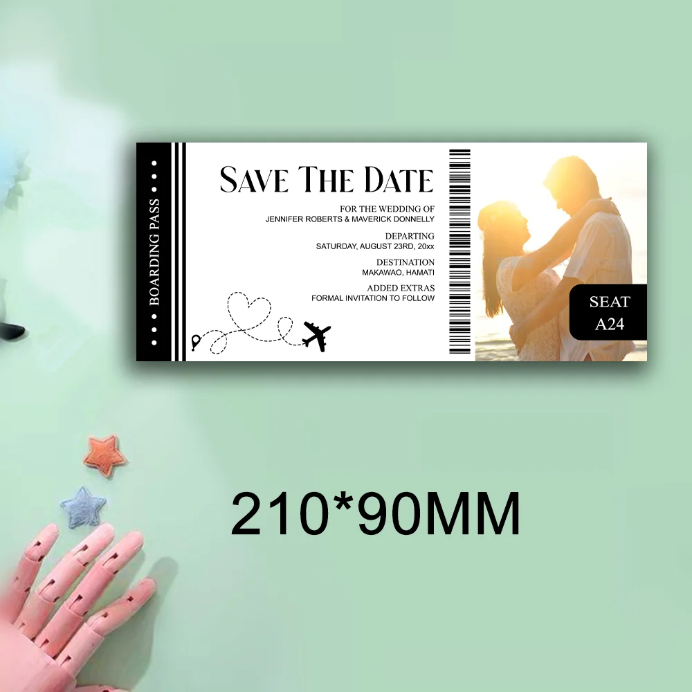 

Boarding Pass Save the Date Ticket