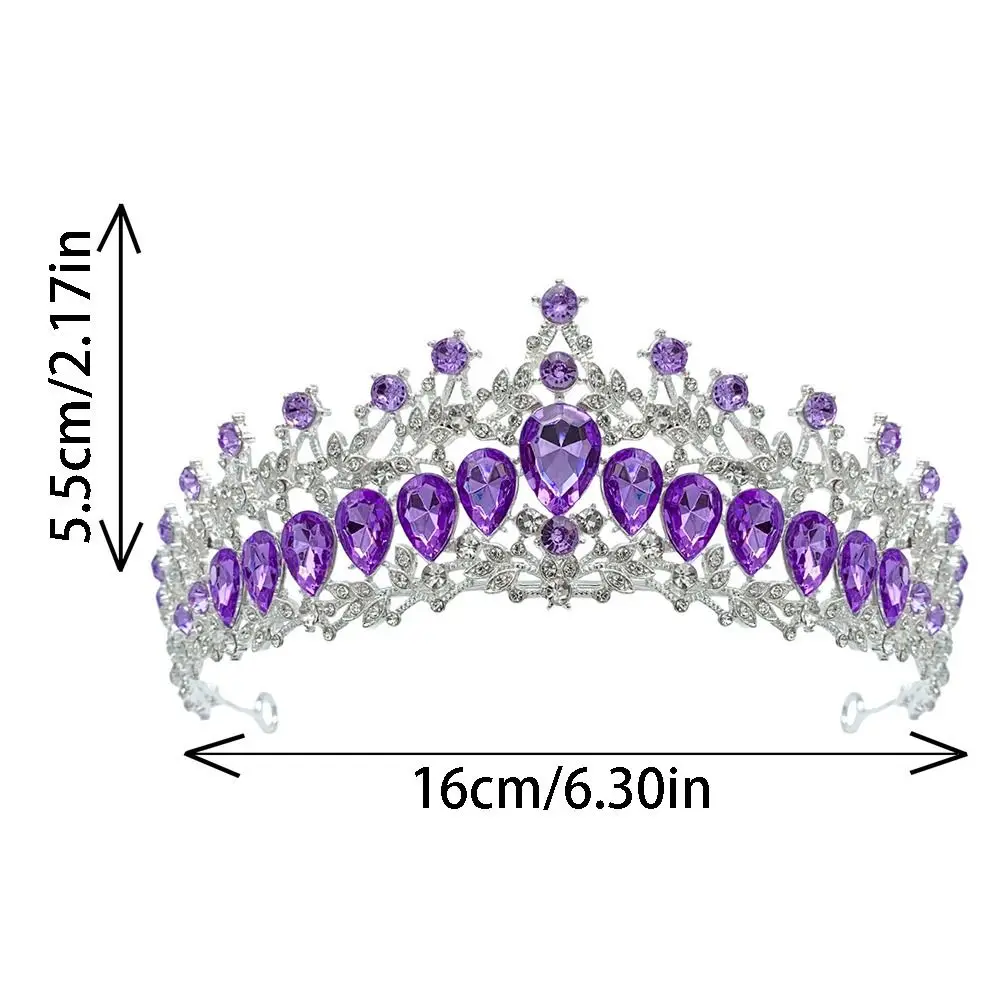 Temperament Glanzende Barokke Koningin Tiara's Luxe Elegante Bruidshoofddeksels Veelkleurige Oogverblindende Legering Prinses Kroon Optocht