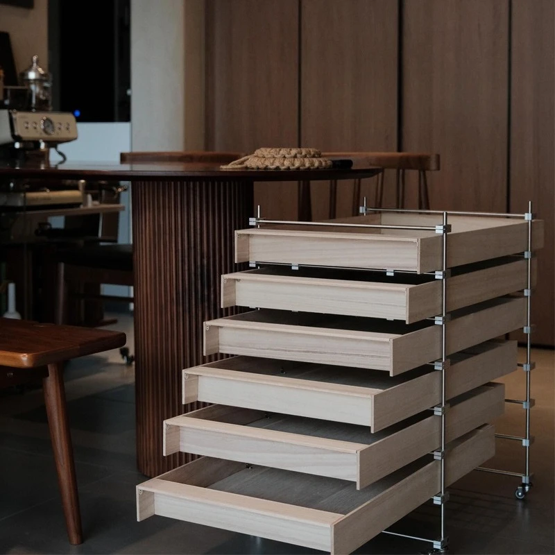 

Couch side living room movable rotating storage small coffee table, side cabinet snack cart storage rack