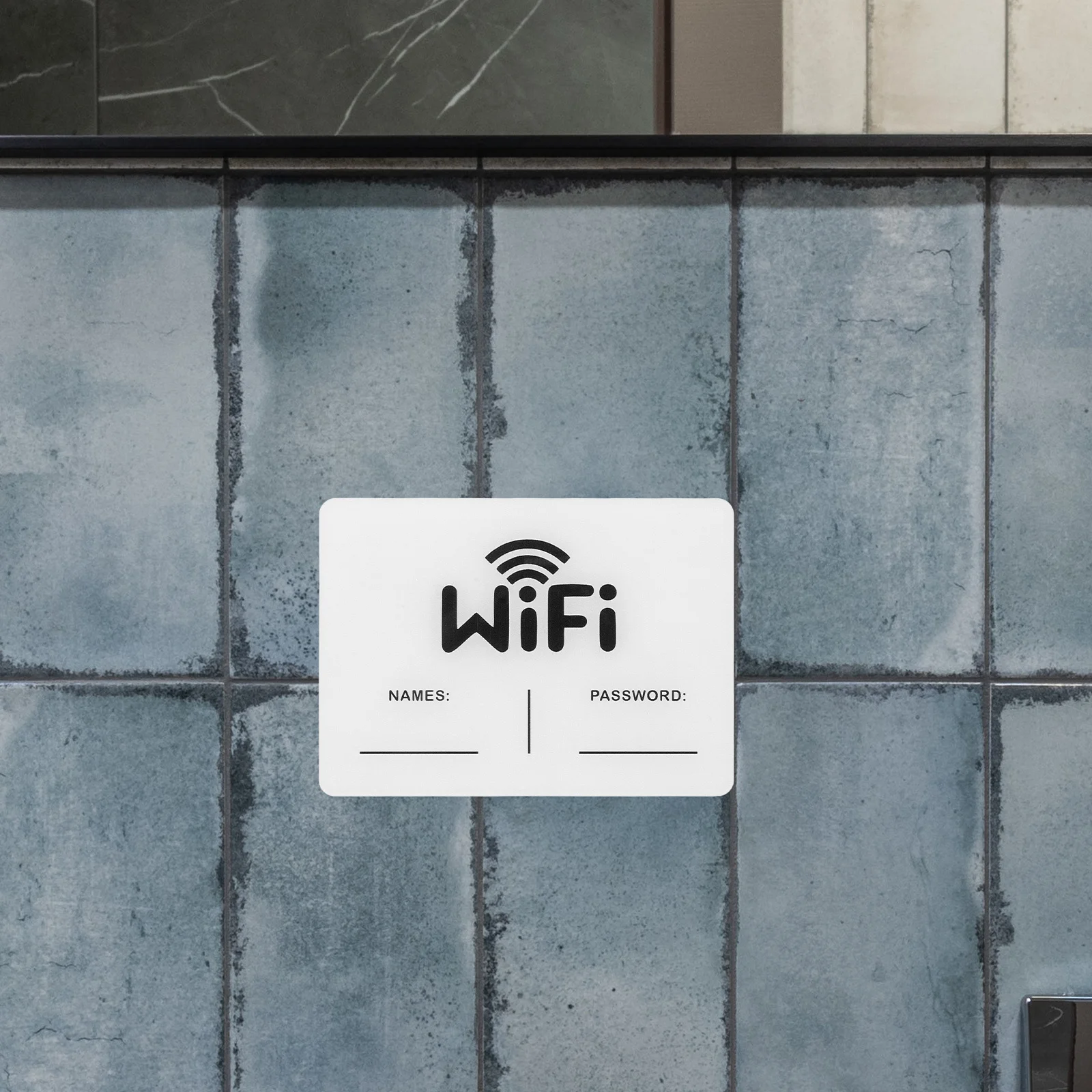 

Acrylic WiFi Password Sign Wall Mounted Transparent Password Reminder Board for Guest Rooms Public Spaces Shops