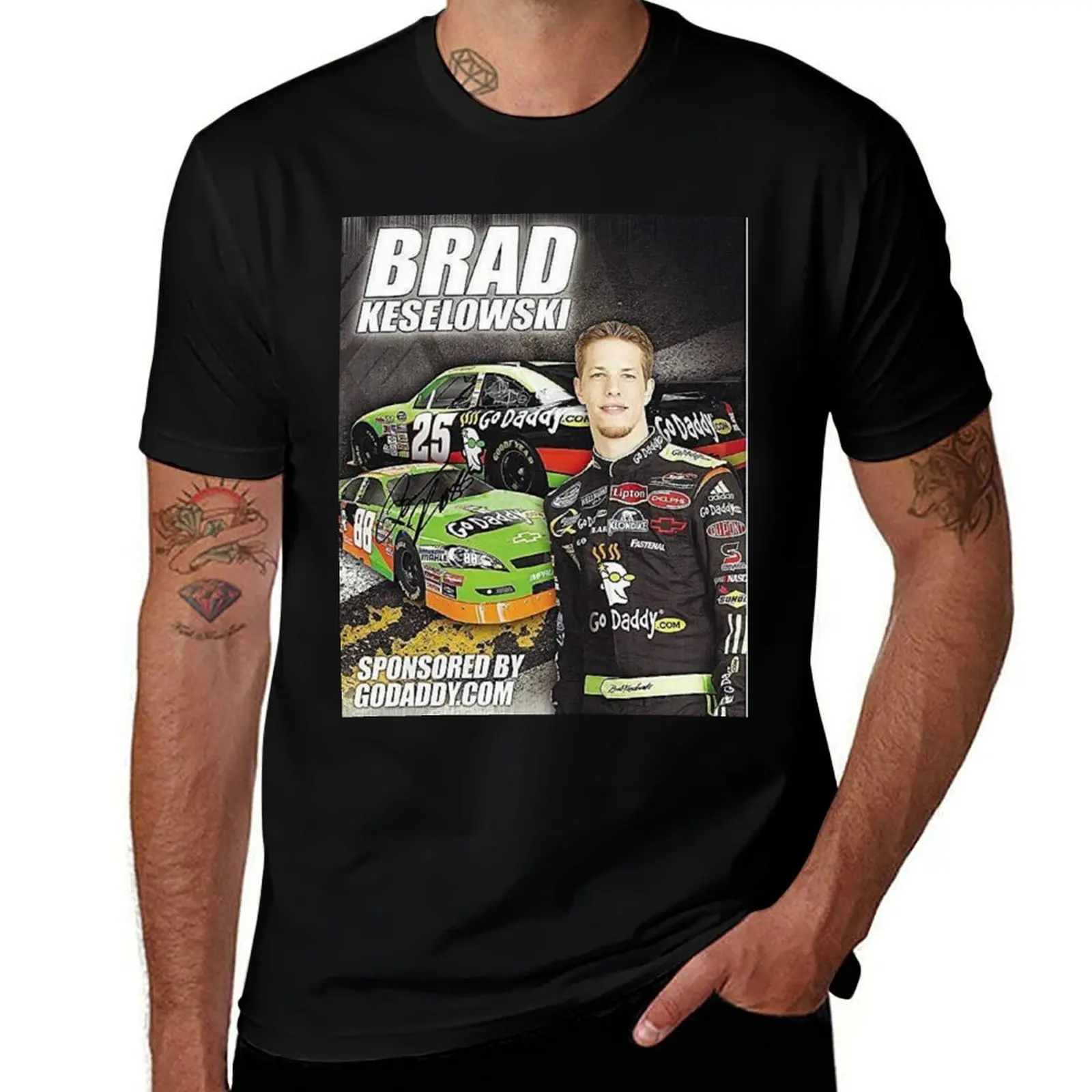 

brad keselowski T-Shirt Casual Loose Short Sleeve Tee for Men