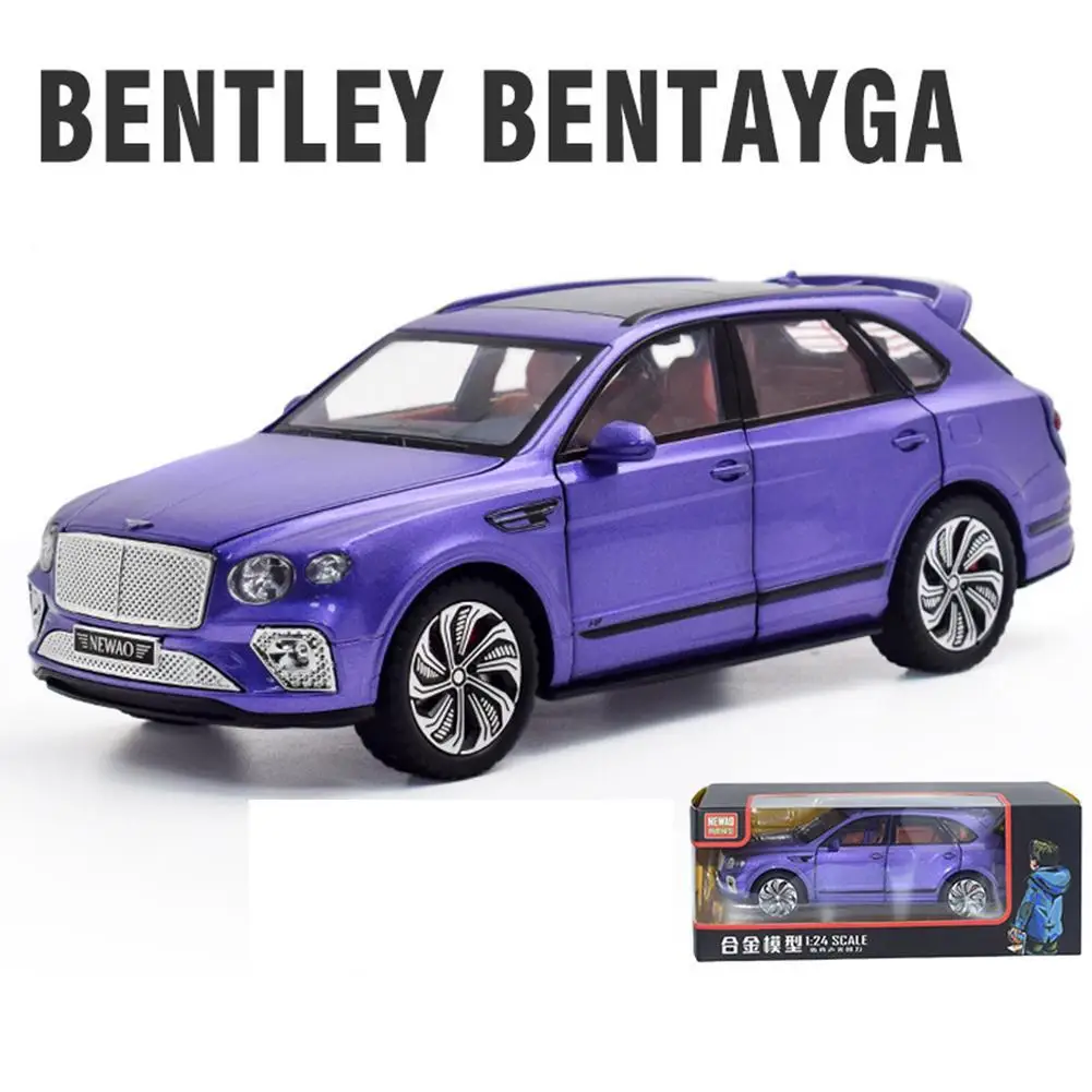 1:24 Alloy Car Model Compatible For Bentley Bentayga Simulation Pull Back Car Ornaments For Boys Gifts