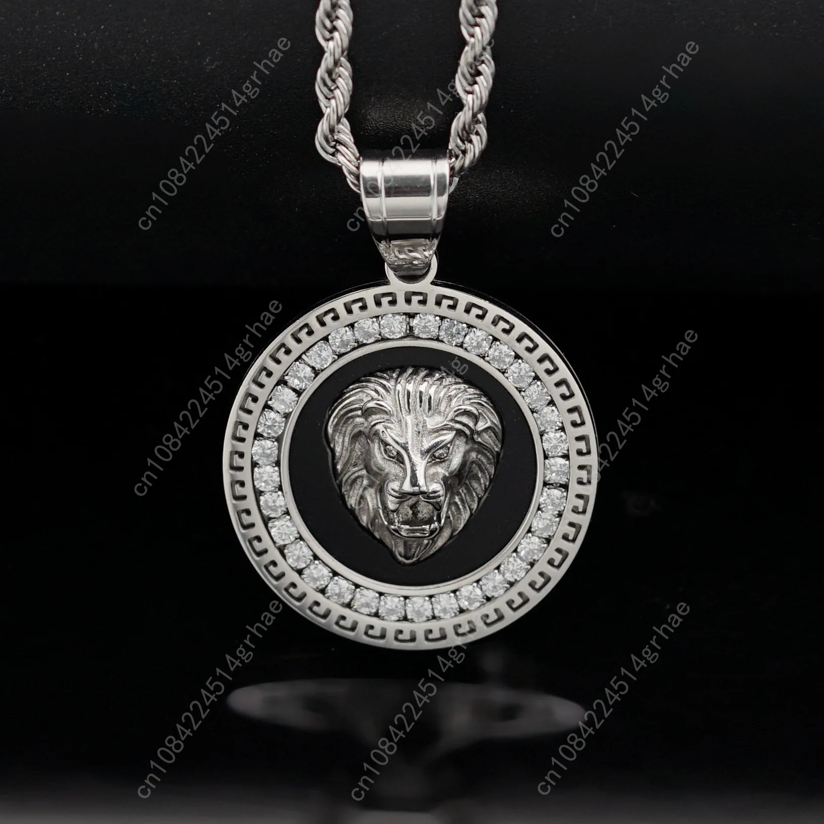 Hip Hop Gold Color Plated Iced Out Micro Pave Cubic Zircon Lion Head Pendant Necklace Charm For Men Jewelry Gifts