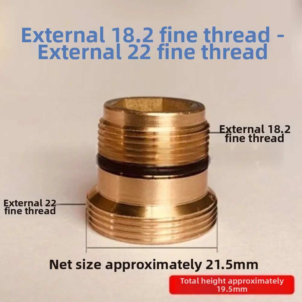 For Kitchen Faucet Aerator Copper Adapter Kit 4PCS with G1/2 G3/4 Male Thread to 22mm Female Thread Conversion