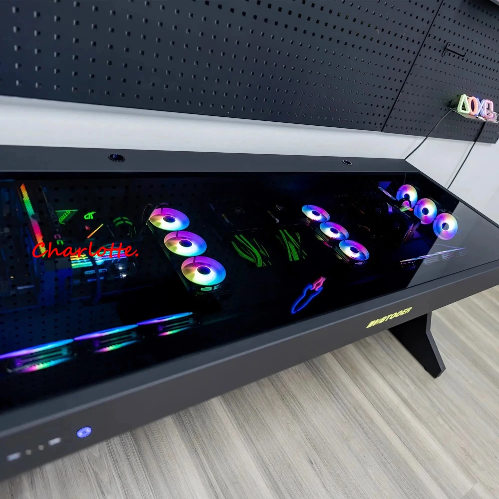 Computer chassis integrated table, two hosts can be installed for two, cool MOD large chassis, water-cooled e-sports table Y13