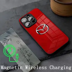 Mazdas Racing Car Phone Case Strong Magnetism Glass For iPhone 14ProMax 16 13 12 15 11 Pro XS Max Plus Mini Cover