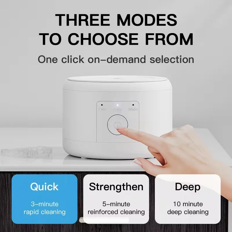 50KHZ Ultrasonic Braces Cleaning Machine USB rechargeable Multi-function Invisible Retainer Denture Machine Jewelry High Frequen