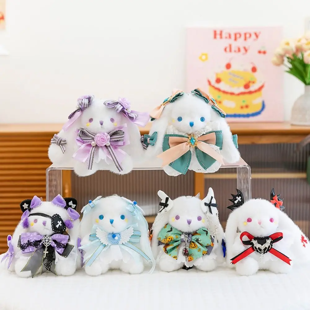 

Princess Pearl Dress Plush Rabbit Keychain Cartoon Soft Rabbit Doll Keyring Stuffed Kawaii Drooping Ear Rabbit Pendant