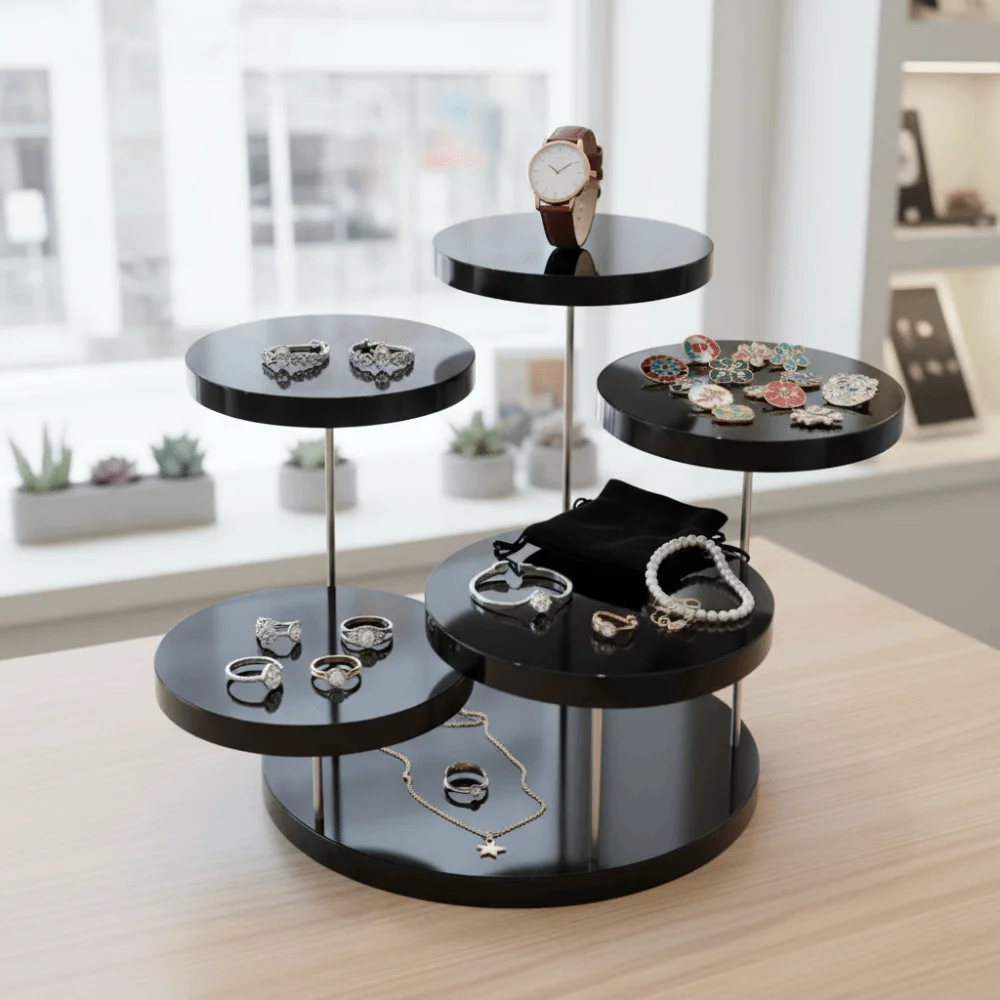

Transparent Acrylic Display Stand White Black Many Styles Jewelry Display Stand Acrylic Material 3-Layer Cupcake Stand