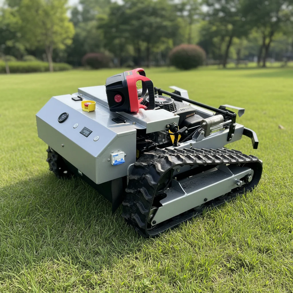 

4WD Crawler Remote Mower All Terrain Slope Climbing Up To 45 Deg Electric Start Customized Cut 300m Range for Dam Embankment