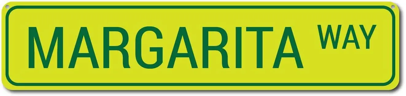 Margarita Way Street Tin Sign Door Decoration Cafe Bar Garage Wall Decoration 4x16 inch