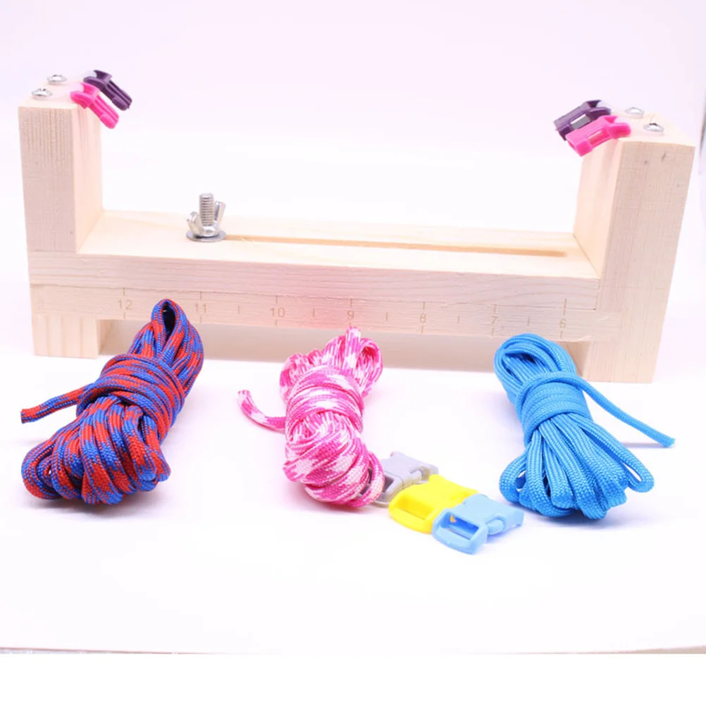

Paracord Bracelet Kit Wooden Diy Weaving Tool For Parents Eco-Friendly Intelligence Building Craft Set Colorful