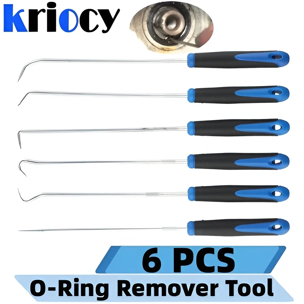 6PCS Pick Hook Set Durable Extra Long O-Ring and Seal Remover Craft Hobby Tool Puller Remover Auto Maintenance Cleaning Tools