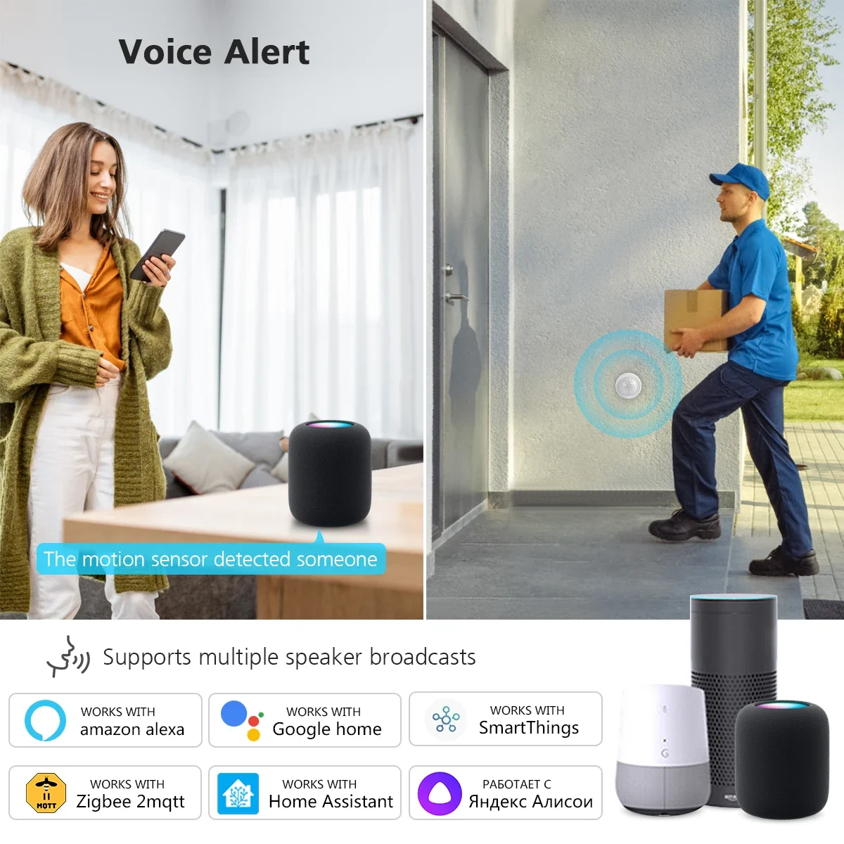 Zigbee Sensor 120 Grad Tuya Smart Licht Sensor Körper PIR Bewegungserkennung APP Alarm für Home zigbee geräte Benötigen Hub