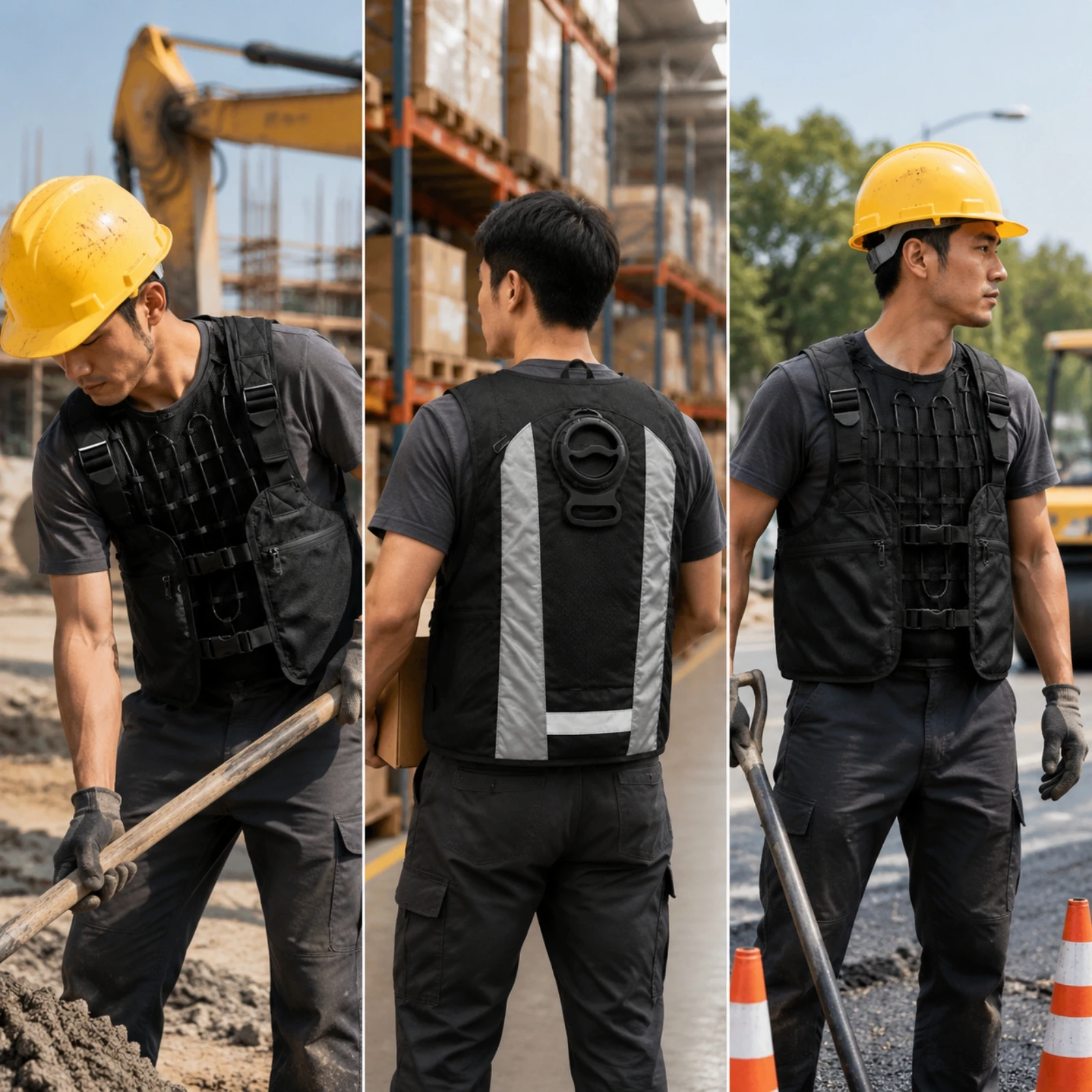 Water Circulation Cooling Vest Breathable Lightweight with Pockets Wearable Cooler for Summer Yard Work and Daily Commuting