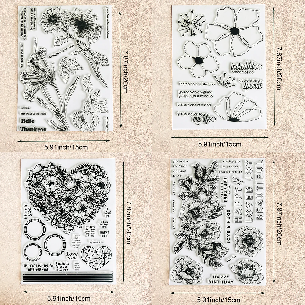 Große Blumen-Stempel/Siegel für DIY Scrapbooking, Kartenherstellung, Album, dekoratives Siegel, Basteln