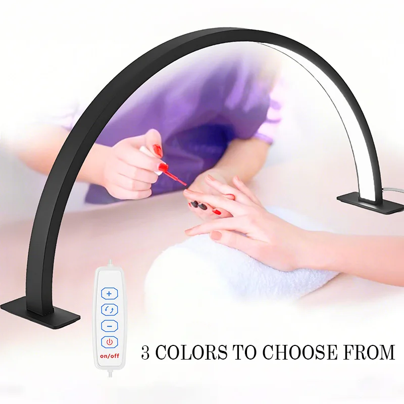 Half Moon Arched Nail Table Lamp, desktop Wide Range Lighting, Beauty Salon Nail Specific Curved desktop Lamp