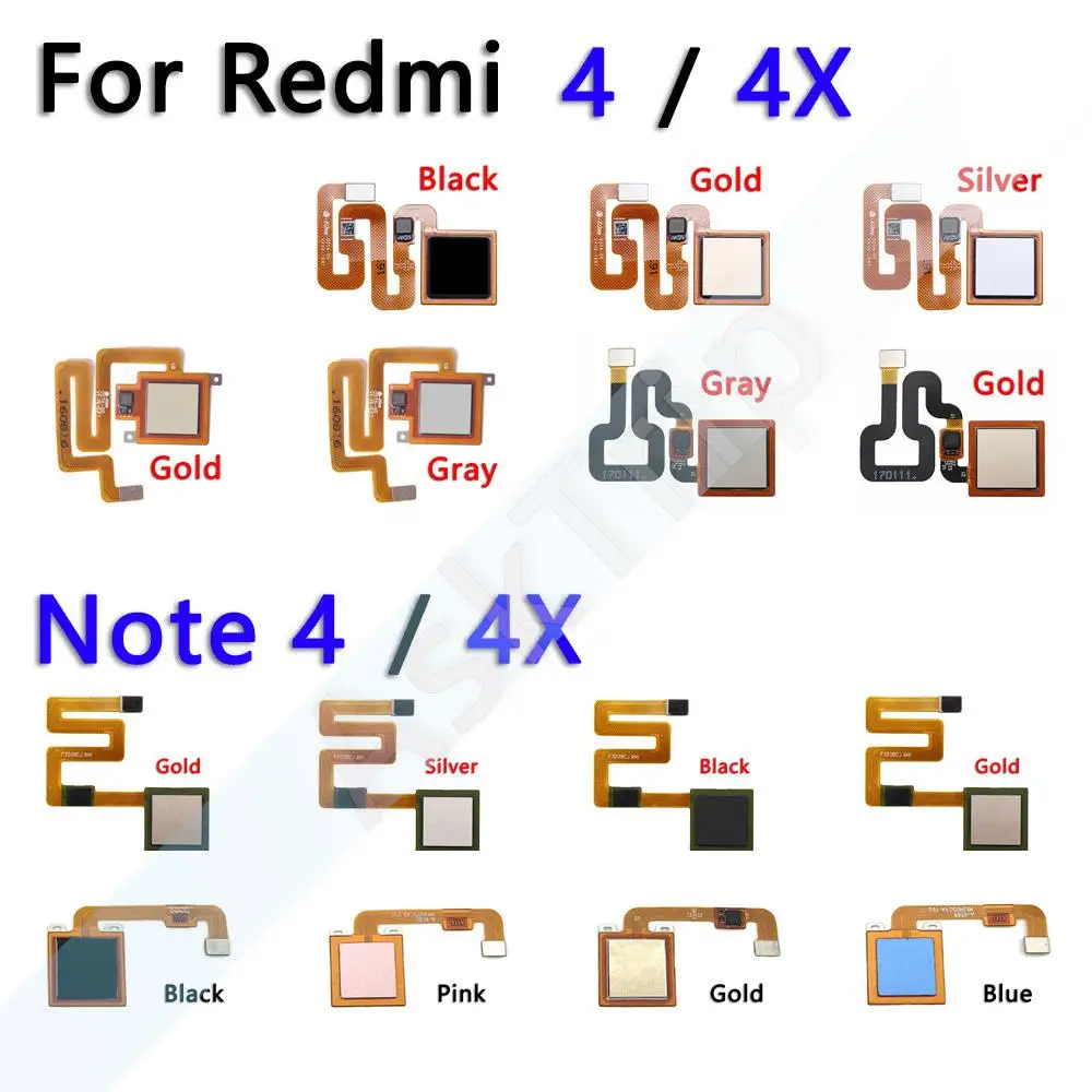 Aiinant Phone Back Button Finger Scanner Fingerprint Sensor Flex Cable For Xiaomi Redmi Note 4 4x Pro Prime Plus Global Parts