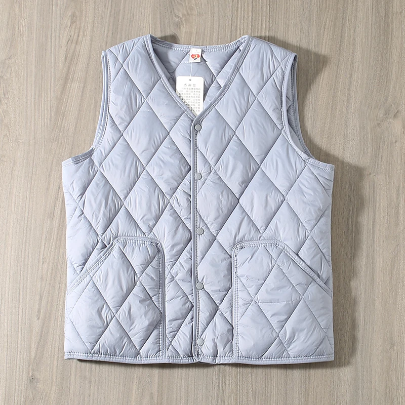 

Lightweight Diamond Quilted Cotton Vest Temperature Loing Outdoor Casual ex Autumn Winter Versatile Warmth Retention