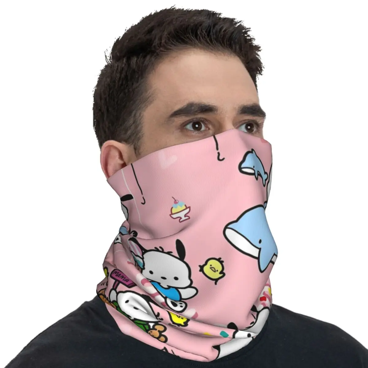 Miniso pochacco bandana dos desenhos animados na moda balaclava verão caminhadas acampamento máscara de ciclismo à prova de poeira macio motocicleta máscara de cobertura facial