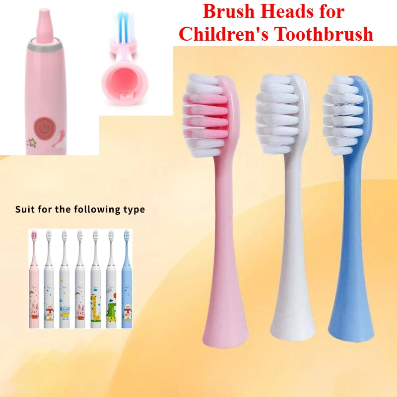 4pc Replacement Brush Heads for Child Brush Children's Electric Toothbrush Sonic Cartoon， for Proden/RUVI/H2122 Kids Tooth Brush