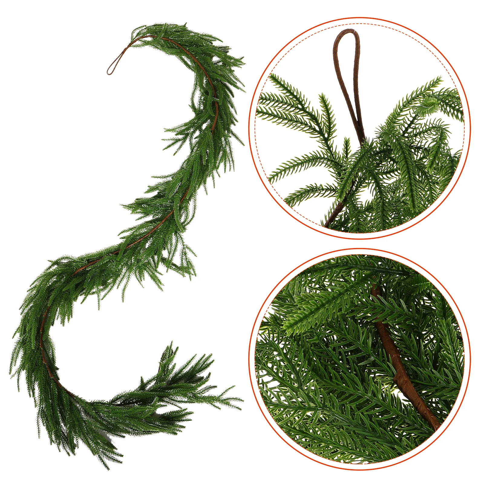 

Simulated Pine Needle Vine Faux Garland Artificial Wreath Christmas Greenery for Mantle Decor with