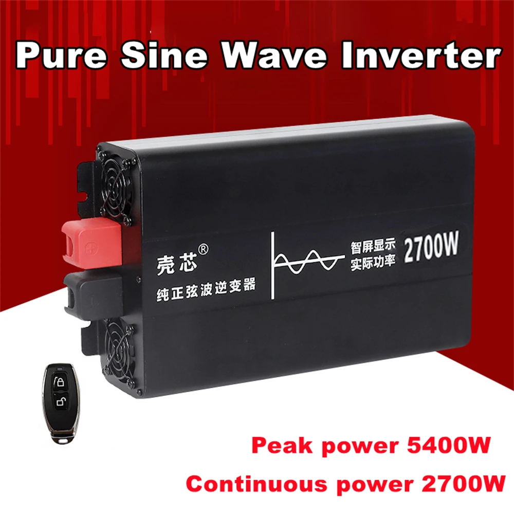 

Pure sine wave inverter DC 12V 24V 48V 60V 72V to AC 220V 110V Voltage Converter 5400W/4400W/3600W Peak Power Solar Car Inverter