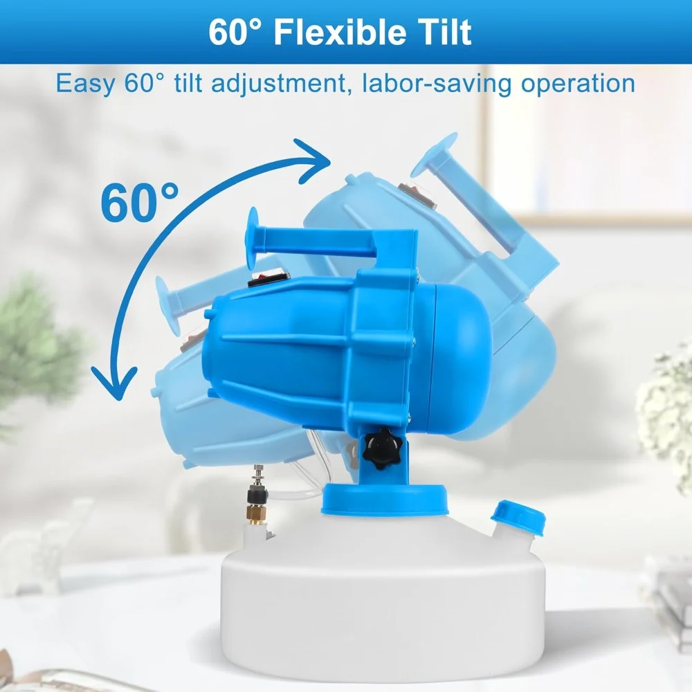 ماكينة رش كهربائية ULV 5 لتر 1.3 جالون مبيد بارد محمول مع 3 فوهات تدفق قابل للتعديل نطاق 30 قدم للمنزل