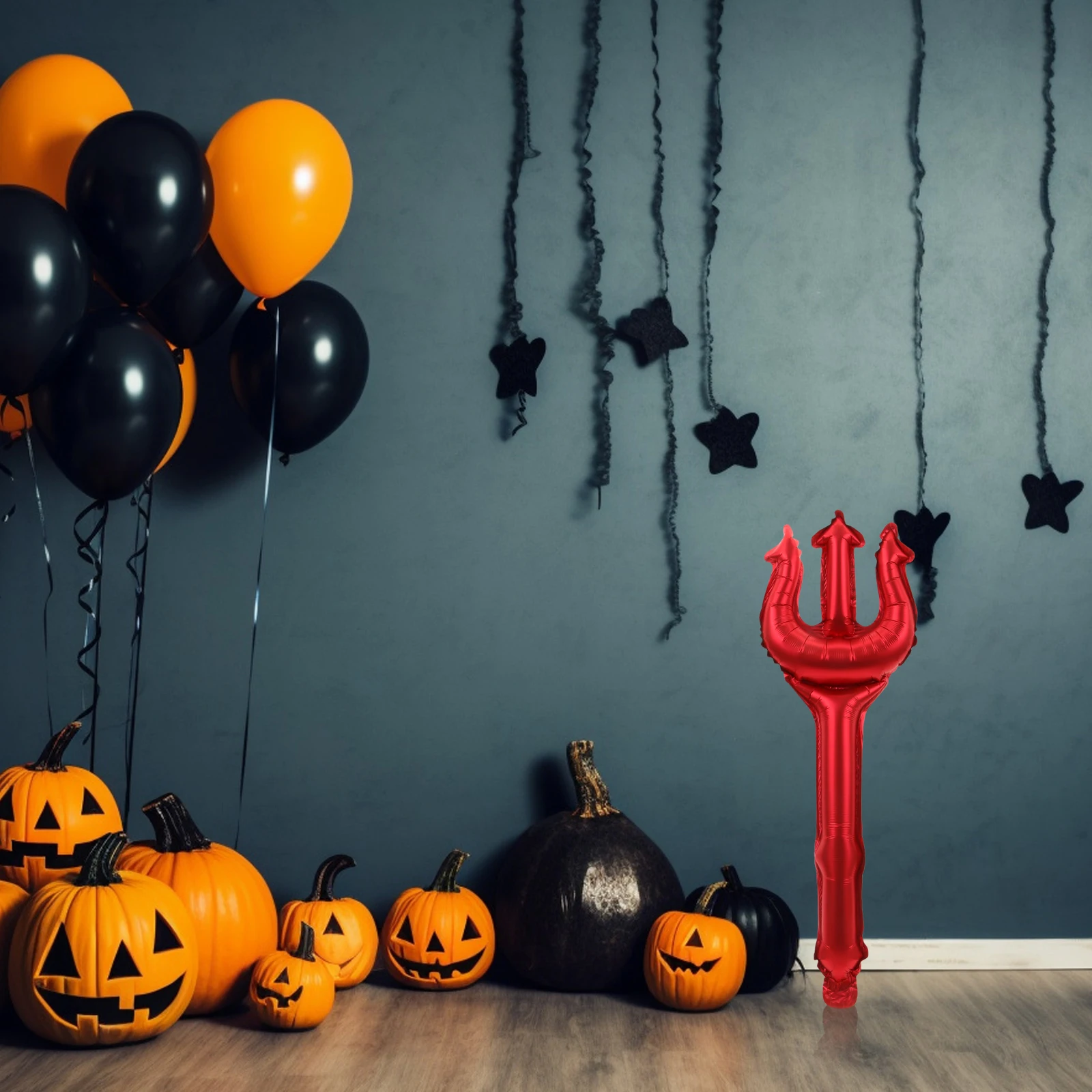 

25pcs Horn Headb Halloween Balloons Layout Inflatable Aluminum Film Decorations Party Supplies Creative Prop