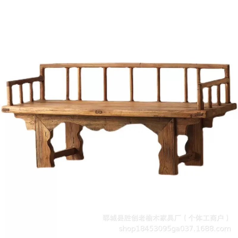 

Новая китайская кровать из старого вяза Arhat, диван-кресло из массива дерева, ретро B & B, диван-кресло для отдыха, Zen Arhat, кровать, скамейка