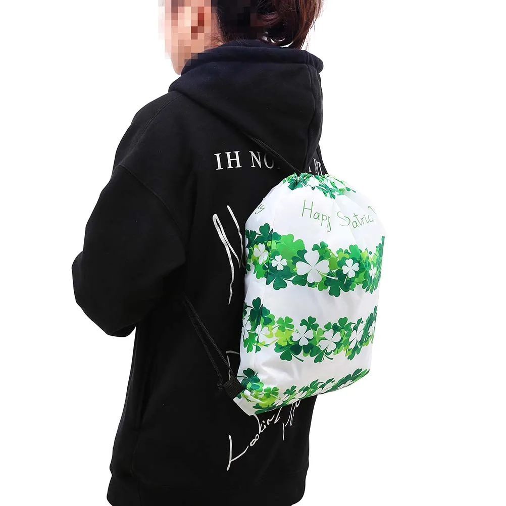 

Printed Storage Bag Christmas Drawstring Backpack Festival Gift Reusable Quality Material Kids Toys Clothes Shoes