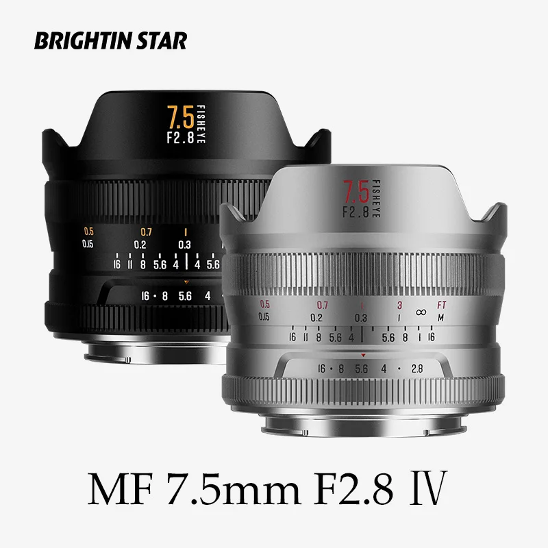 Objetivo Gran Angular Ojo de Pez Brightin Star 7.5mm F2.8 IV APS-C para Sony E, Nikon Z, Canon EOS M RF, Fuji X, Olympus M43 MFT