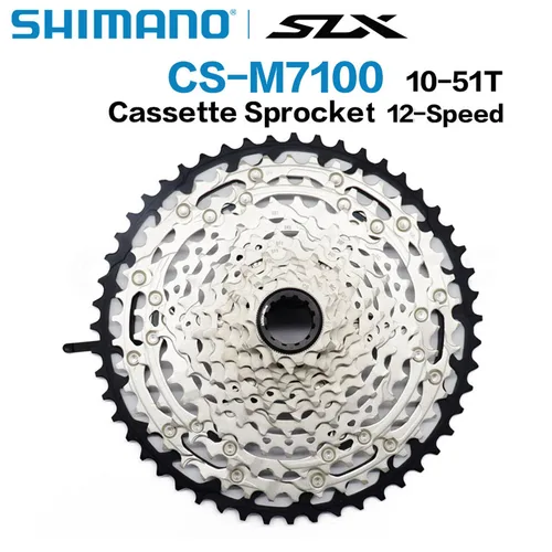 Imagen 2 del producto Shimano SLX CS M7100 Cassette 12 velocidades rueda libre engranajes bicicleta de montaña MTB 12s 10-45T 10-51T SLX piñón de Cassette