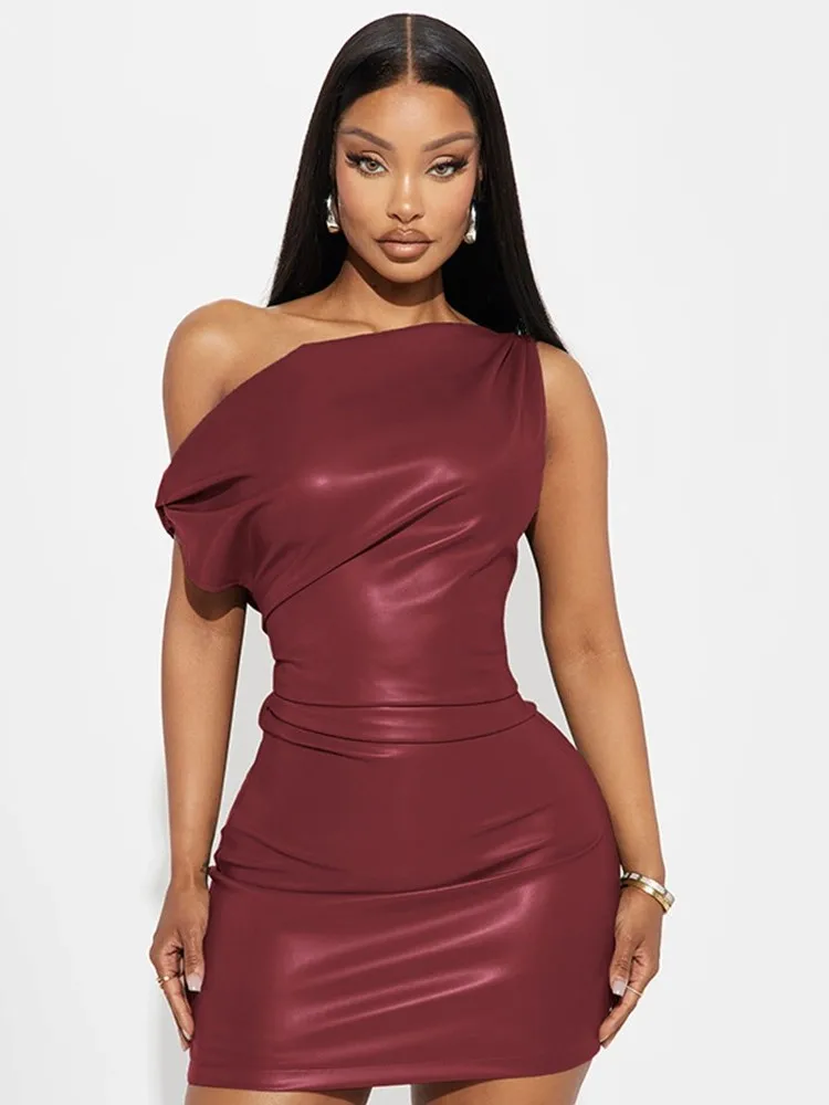 Sexy Slant Neck Off Shoulder Tight Bag Hip Dress Women's Summer Solid Color Nightclub Mini Short Dress Vestidos Платье Женское