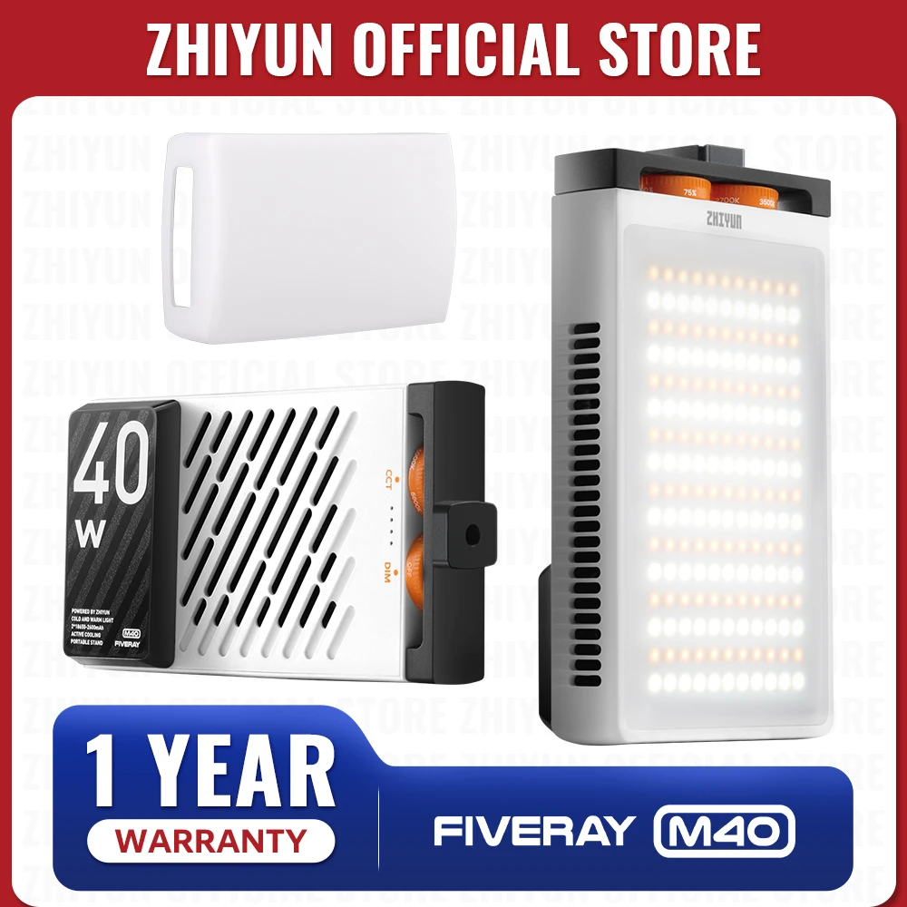 Lampe vidéo minette portable ZHIYUN FIVERAY M40 led 40W bicolore Lampe vidéo minette portable ZHIYUN FIVERAY M40 led 40W bicolore