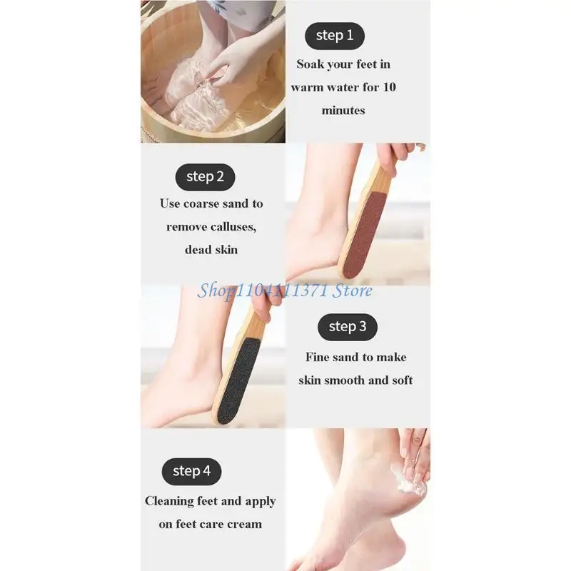 P9FC Foot Files Wooden Pedicure Foot File Pumice Stone Foot File Wooden Pedicure Feet