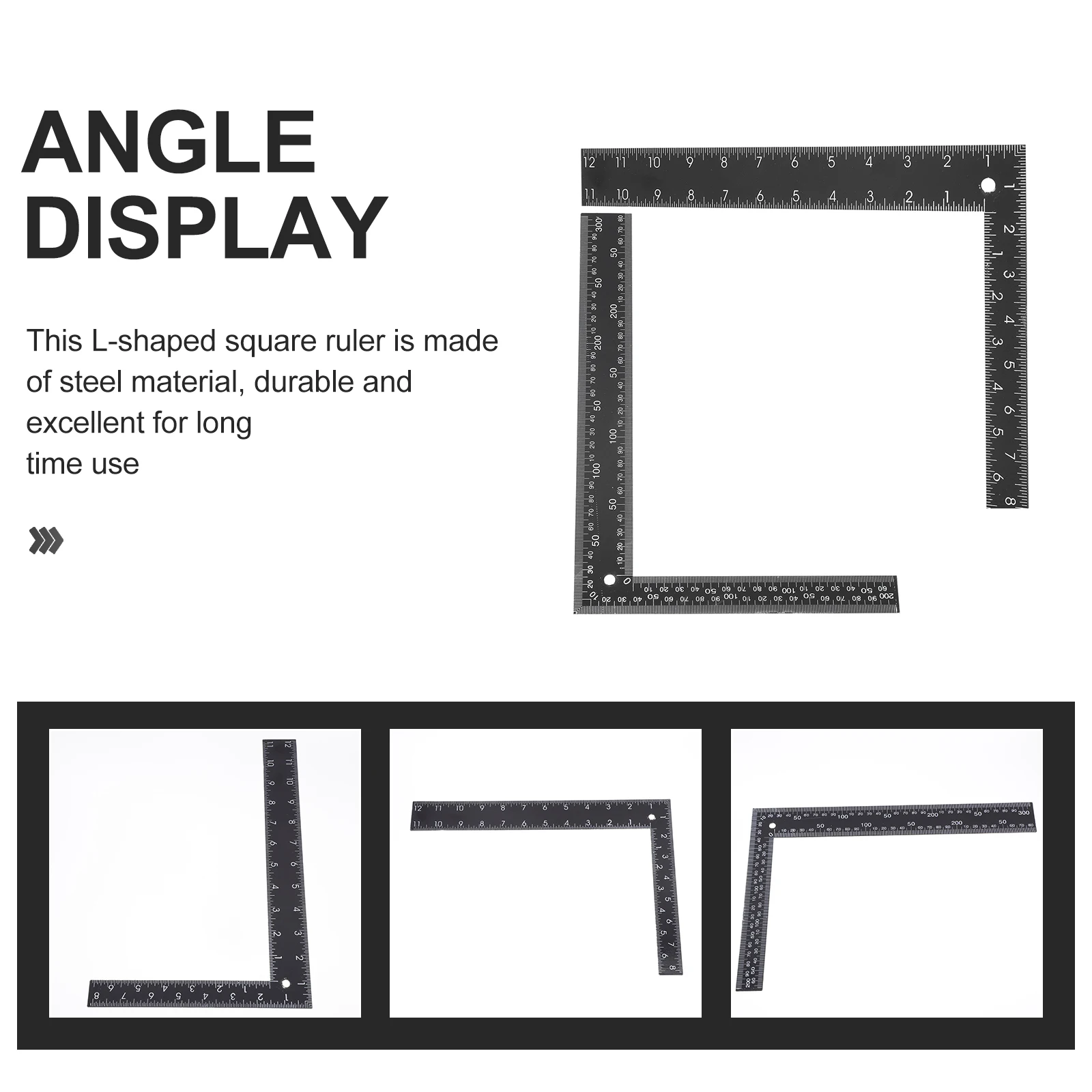 

2Pcs Metal Angle Square Ruler Durable L shaped Tool Steel Woodworking Measuring Small Size Home Office Factory School