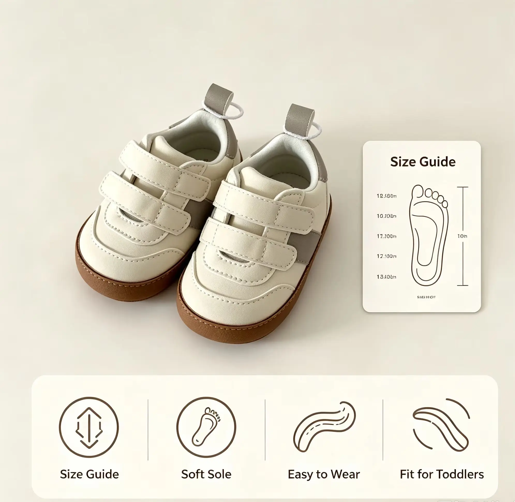 Oddler Baby Sneakers Soft Sole Non-Slip Infant First Walking Shoes Double Velcro Casual Newborn Footwear For Boys Girls