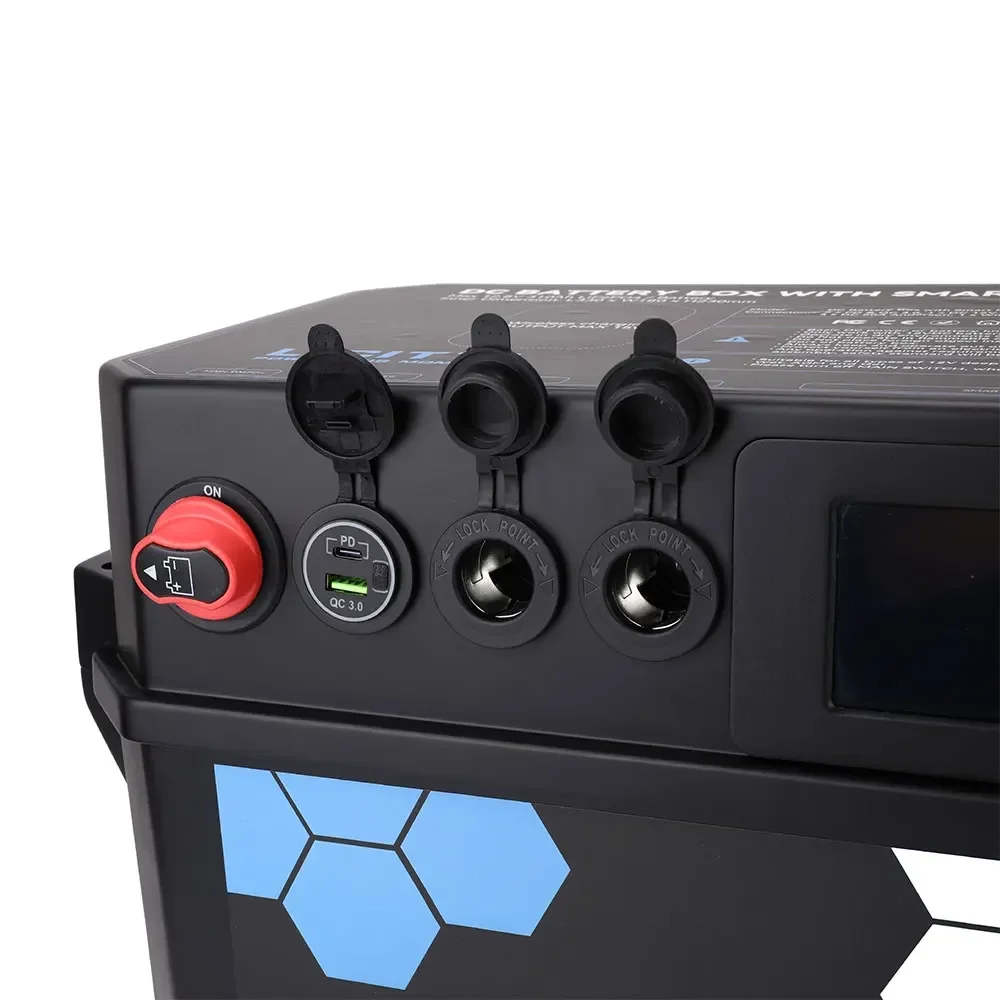 

12v Distribution Powerl Bluetooths Waterproof Battery Box 12v with Cigarette Socket Usb Dc Dc Marine Camping Accessories