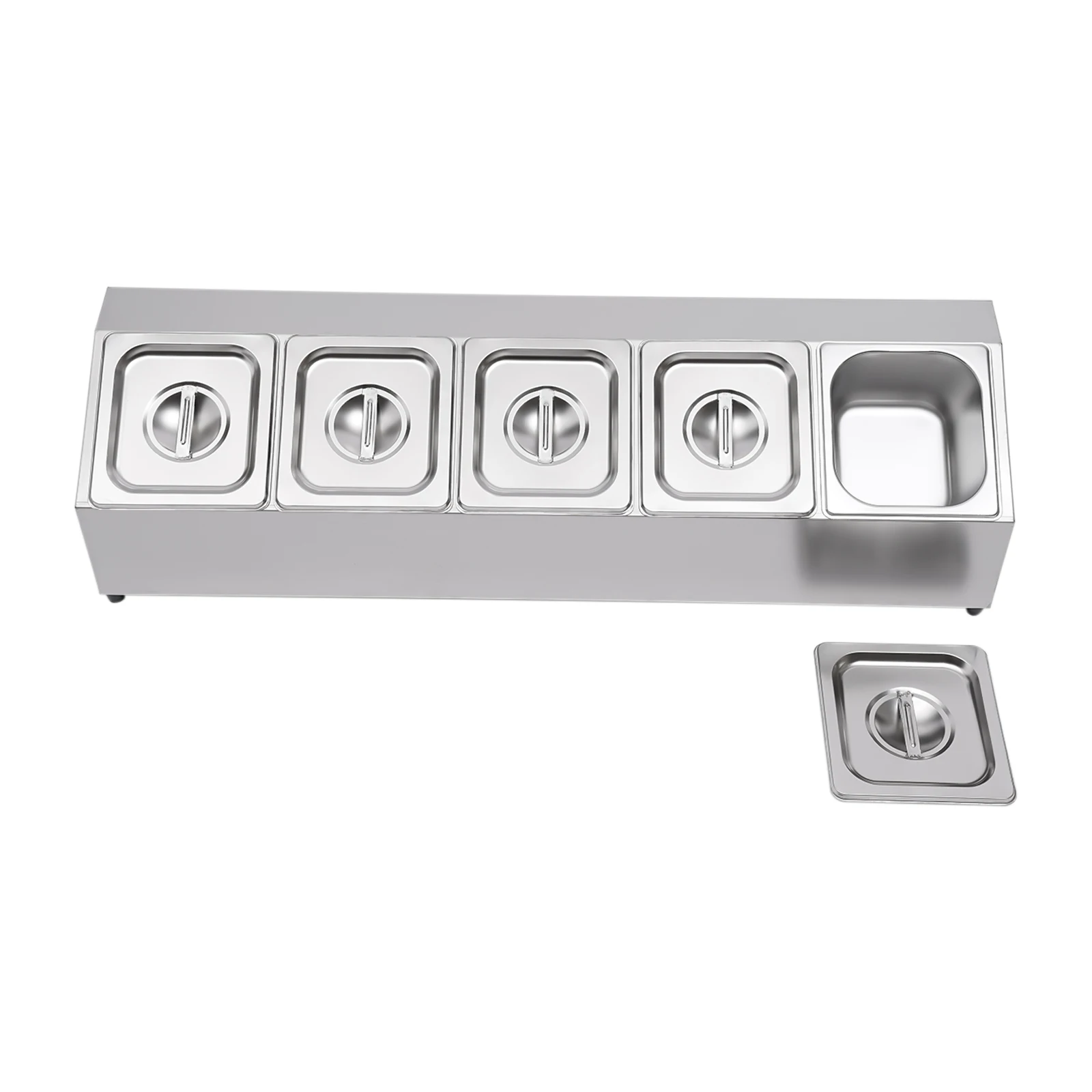 Sauce Jam Fruits 86*22.5*22cm Sliver Steel Seasoning Box Household Seasoning Tank Countertop Inclined Holder for Seasoning