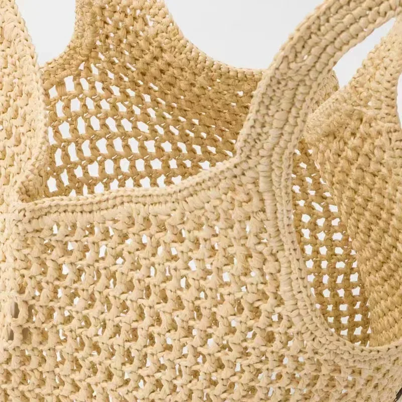 Rattan Women Tote Bag Luxury Designer Shoulder Handbag Fashion Large Portable Female Handbags Women Shopping Straw Bag Purse