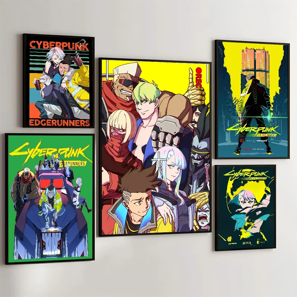 Anime C-Cyberpunk E-Edgerunners Classic Vintage Posters HD Quality Wall Art Retro Posters For Home Room Wall Decor