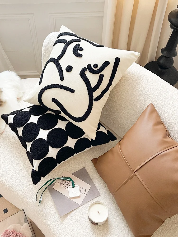 Mlife Abstract Sofa Pillowcase Bedroom Sample Room Backrest Cushion Cover High Cost Performance Nordic Style Geometric Patter...